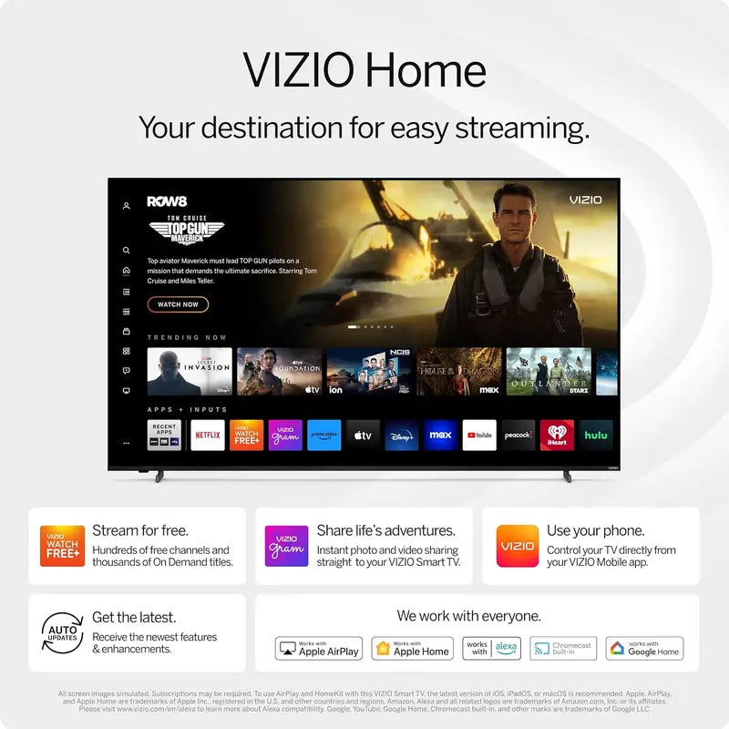 Refurbished VIZIO 50-Inch 4K HDR Smart TV with Dolby Vision, HDR10+, and Wi-Fi 6 Connectivity