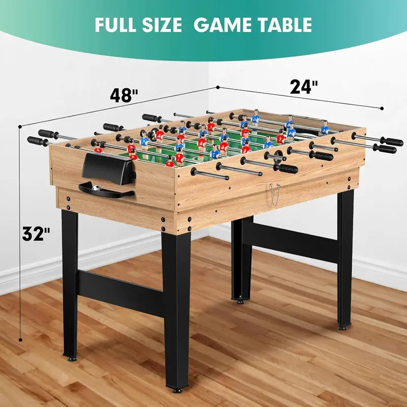 48-Inch 12-in-1 Multi-Game Table  Ping Pong, Pool, Foosball & Air Hockey Combo for Home Game Rooms