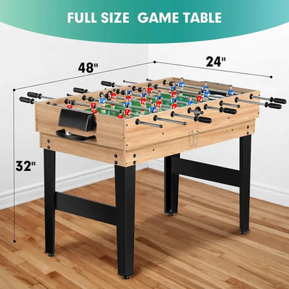 48-Inch 12-in-1 Multi-Game Table  Ping Pong, Pool, Foosball & Air Hockey Combo for Home Game Rooms