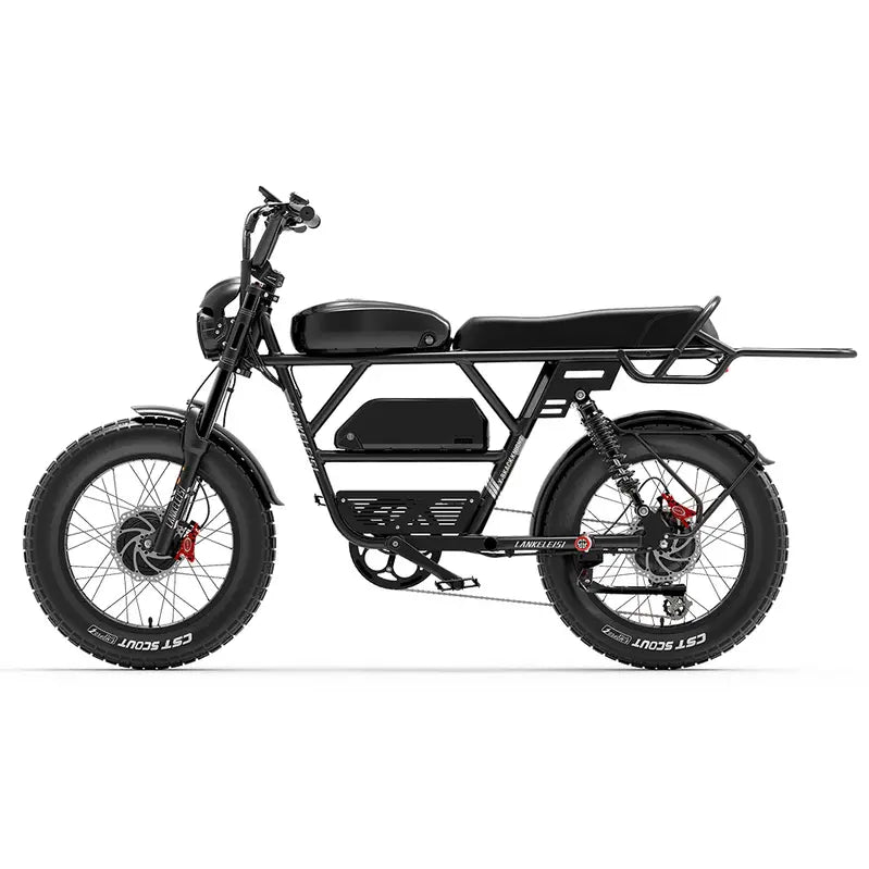 Lankeleisi X-Black Knight E-Mountain Bike  1000W Dual Motor Fat Tire eBike with 45Ah Battery