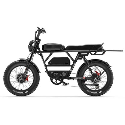 Lankeleisi X-Black Knight E-Mountain Bike  1000W Dual Motor Fat Tire eBike with 45Ah Battery