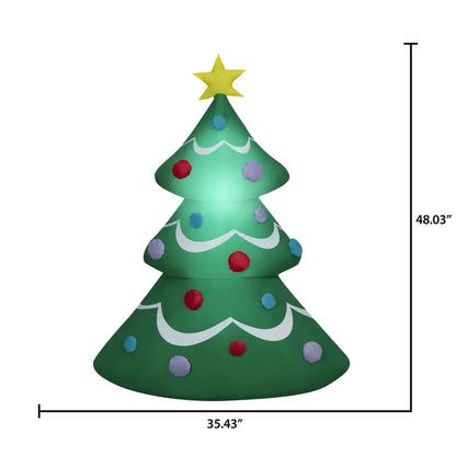4ft Airblown Christmas Tree with LED Lights for Indoor/Outdoor Decor