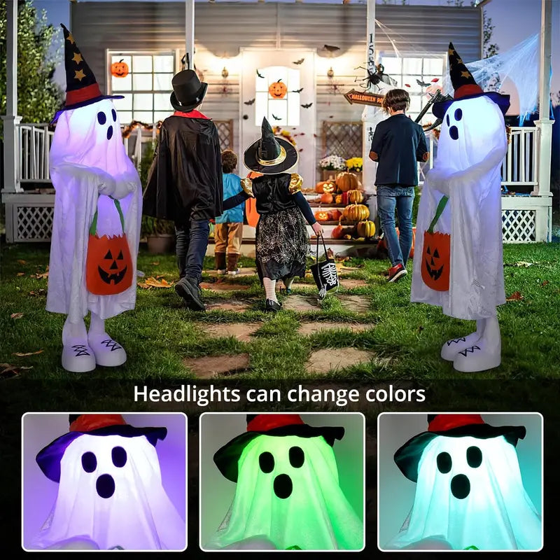 Halloween Porch Decor: 4-Pack Glow-in-the-Dark Jack-O’-Lanterns for Trick-or-Treating