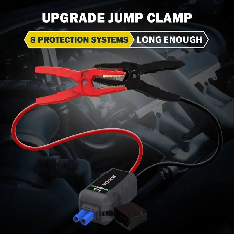 AVAPOW 6000A Peak Amp Portable Jump Starter with USB Quick Charge, DC Output, and LED Spotlight