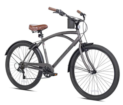 Kent Bayside 26″ Men’s Cruiser Bike  Satin Cocoa Finish, Comfort-Focused Design