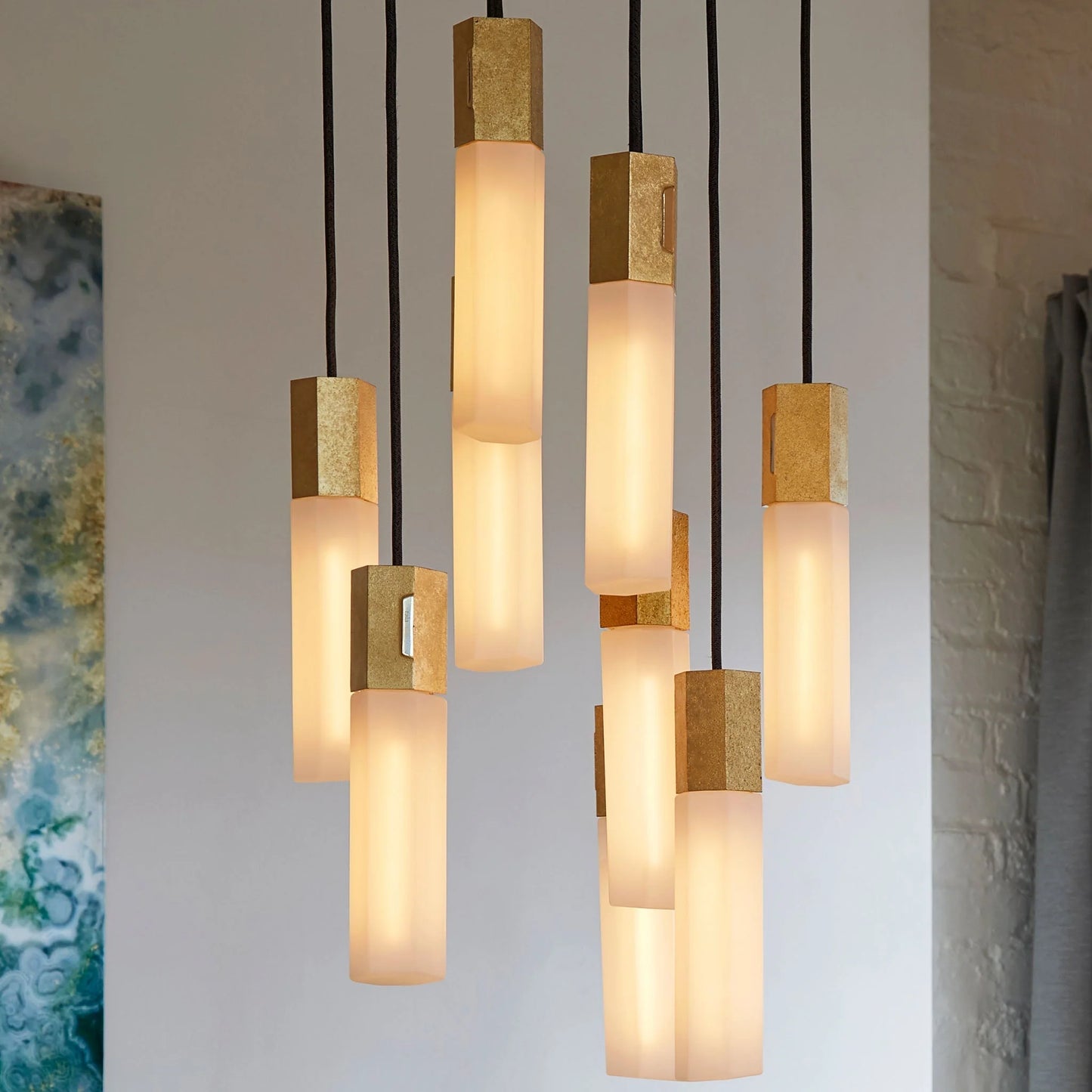 The Original Basalt Nine Pendant in Brass