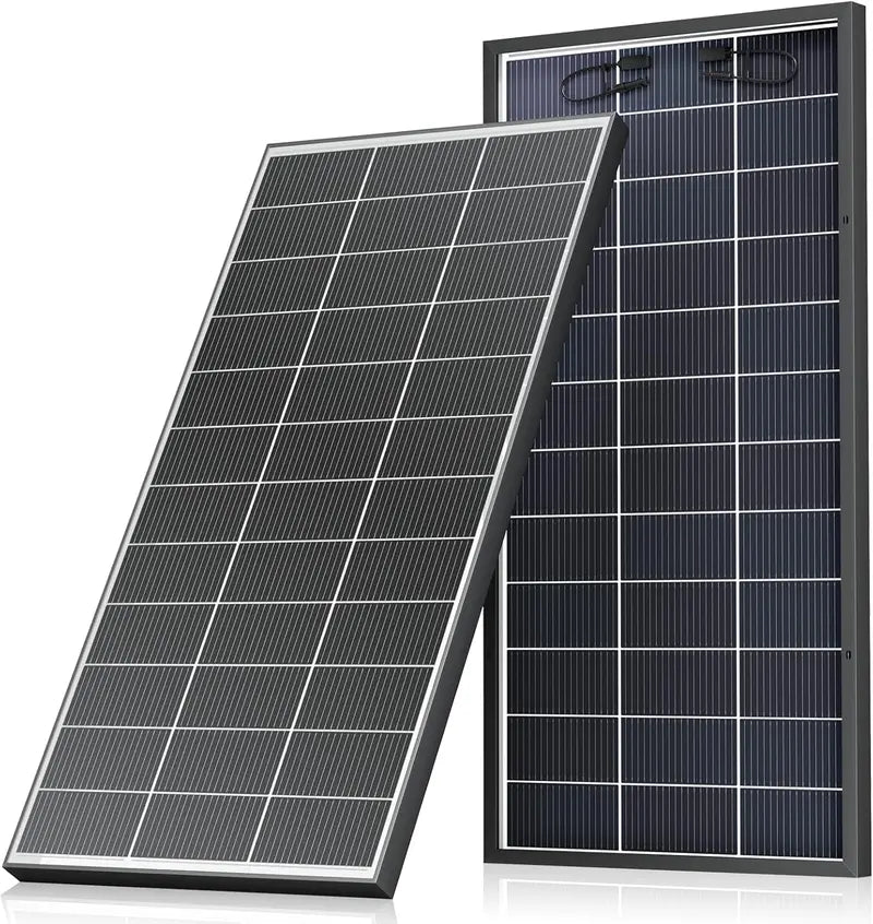 100W Bifacial Monocrystalline Solar Panels (2-Pack): 18BB High-Efficiency 12V/24V PV Modules for RVs, Boats & Off-Grid Use