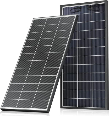 100W Bifacial Monocrystalline Solar Panels (2-Pack): 18BB High-Efficiency 12V/24V PV Modules for RVs, Boats & Off-Grid Use