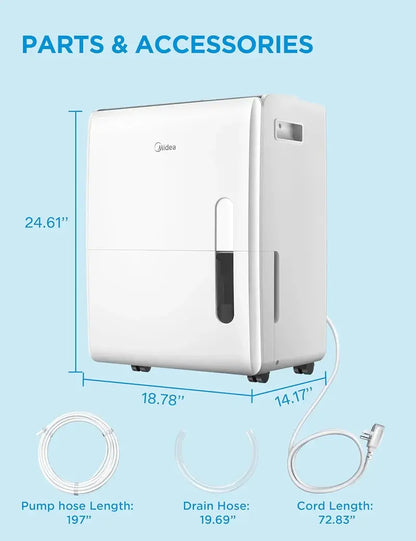50-Pint Energy Star Certified Dehumidifier  Covers Up to 4,500 Sq. Ft., Reusable Filter