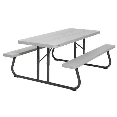 6-Foot Folding Picnic Table with Built-in Benches
