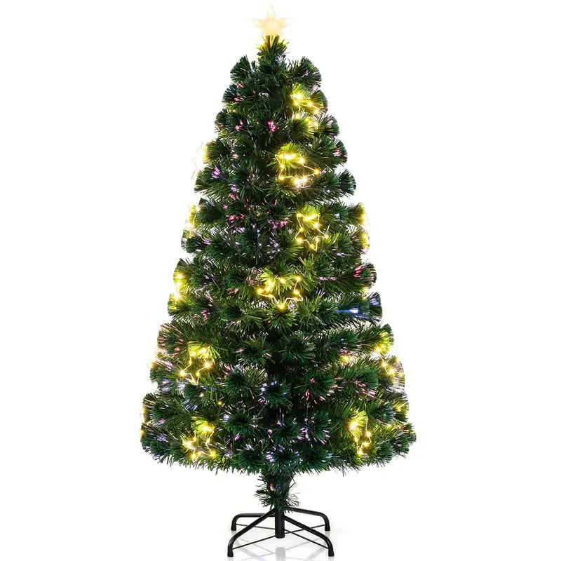 5-Foot Pre-Lit Fiber Optic Christmas Tree with Adjustable Star Lights