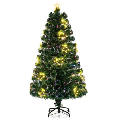 5-Foot Pre-Lit Fiber Optic Christmas Tree with Adjustable Star Lights