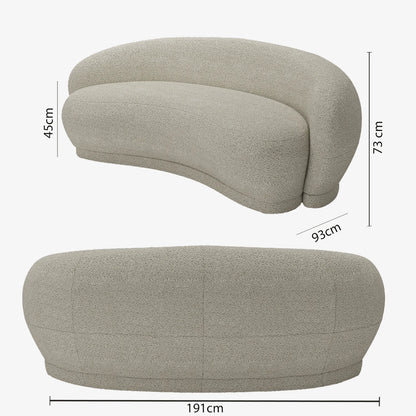 Canap  3-4 places en tissu bouclette beige Bianca