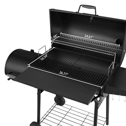 Royal Gourmet 30-Inch Charcoal Grill and Offset Smoker Combo  Dual-Function BBQ Cooking Station