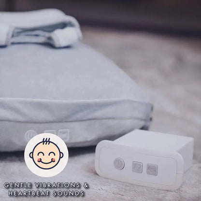 Babocush Newborn Comfort Cushion  Soothing Vibration + Heartbeat Sound for Colic, Gas, Reflux Relief & Tummy Time Support