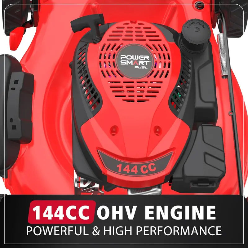 PowerSmart 21″ 144cc 3-in-1 Gas Push Mower with Grass Catcher