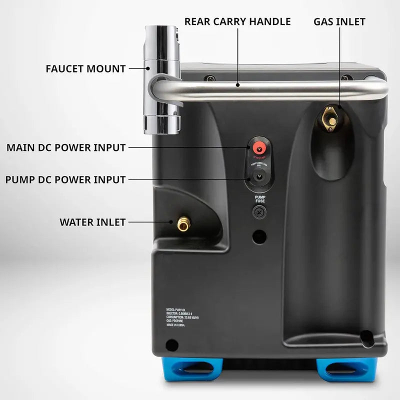 Portable Propane Water Heater & Shower Pump  Compact Outdoor Hot Water System with LCD Display, Safety Cutoff & Carry Case