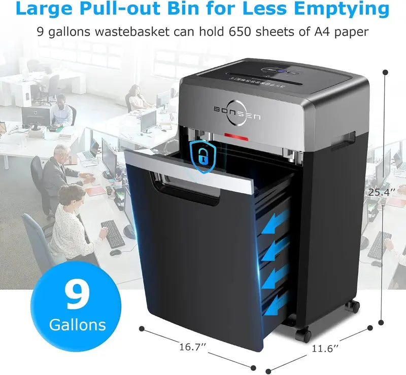 Commercial-Grade Cross-Cut Paper Shredder  24-Sheet Capacity, 40-Min Continuous Run, P-4 Security Level (S3105)