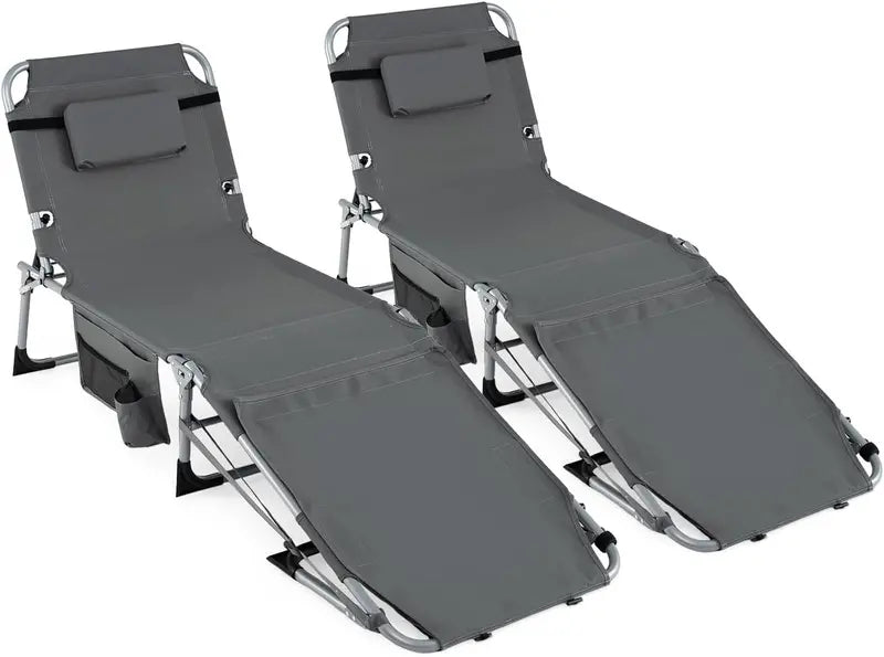 Adjustable Tanning Chair with Face Arm Holes, Four-Position Recline & Comfort Head Pillow