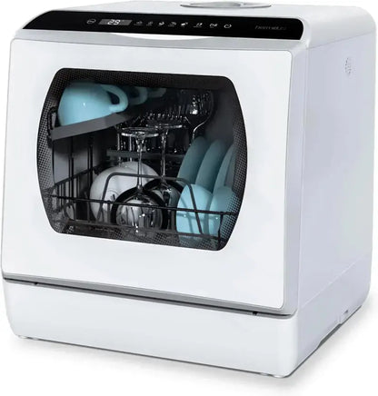 Hermitlux Portable Dishwasher with 7 Wash Cycles and Efficient Mini Footprint