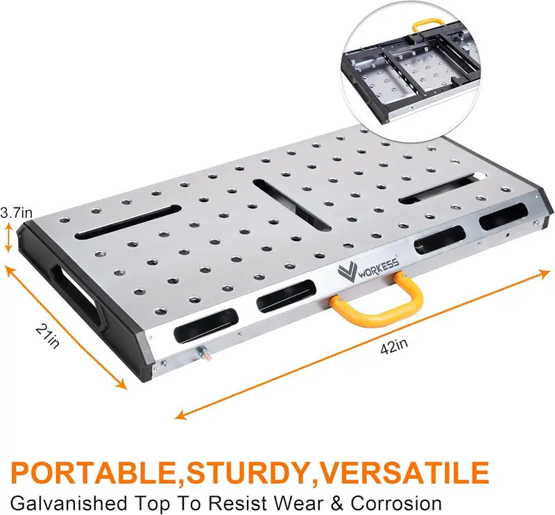WORKESS Folding Welding Table  Heavy-Duty Adjustable Metal Workbench with 1000 lbs Load Capacity