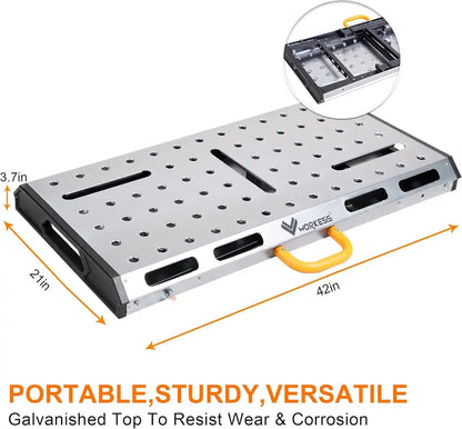 WORKESS Folding Welding Table  Heavy-Duty Adjustable Metal Workbench with 1000 lbs Load Capacity