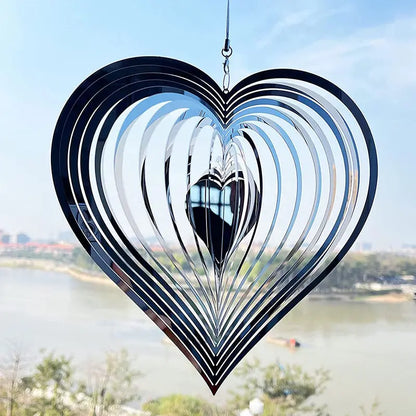AeroChime Rotating Stainless Steel Wind Bell  Harmonic, Weatherproof Garden Chime with Dynamic Movement