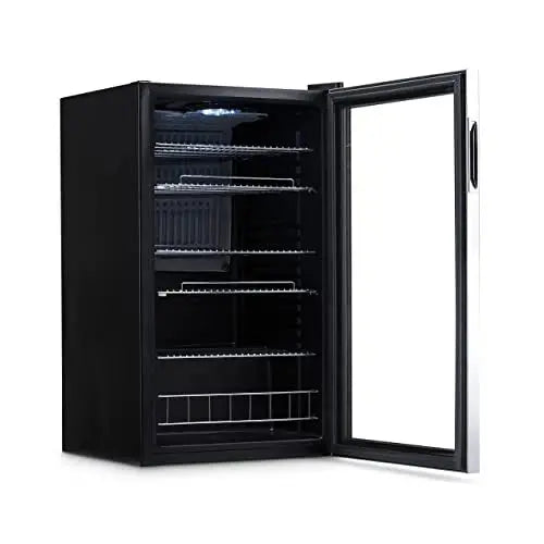 NewAir 126-Can Beverage Refrigerator  Freestanding Cooler with Tempered Glass Door and Right-Swing Hinge