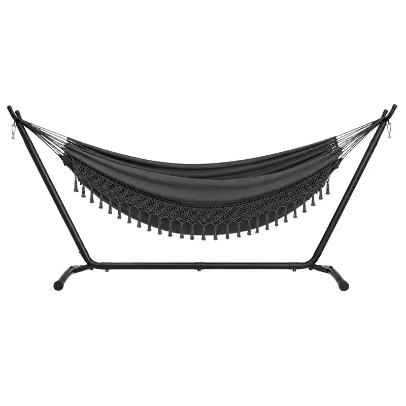 Double Camping Hammock with 450 lb Capacity Steel Stand and Travel Bag