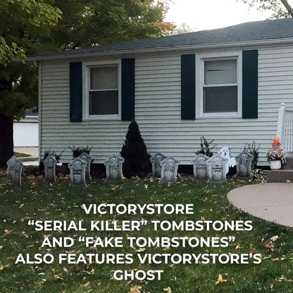 Set of 12 Spooky Halloween Tombstone Decorations for Cemetery Displays