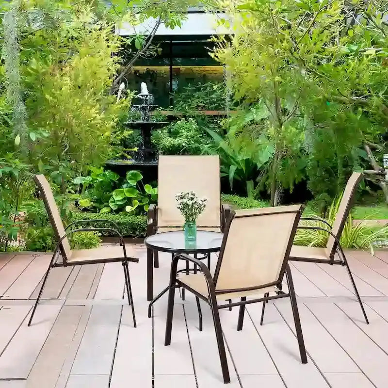 Costway 4-Piece Patio Chair Set  Armrest Garden & Deck Seating