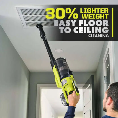 RYOBI ONE+ HP 18V Brushless Cordless Pet Stick Vac with Kit with Dual-Roller, 4.0 Ah HIGH PERFORMANCE Battery, and Charger PBLSV717K