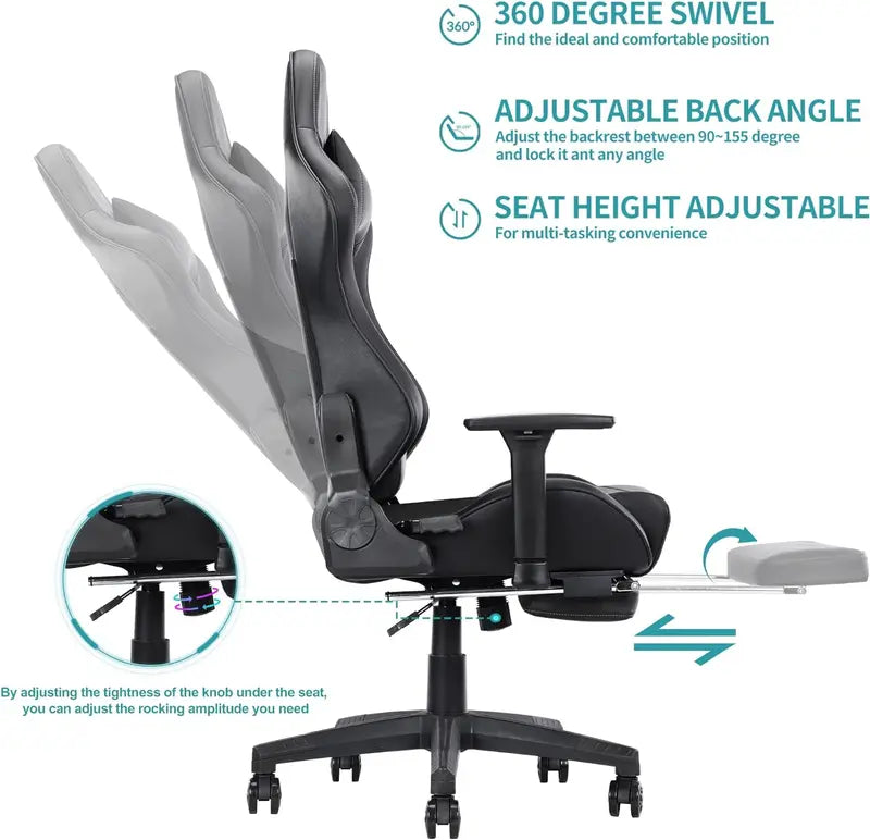Ergonomic PU Leather Office Chair  High-Back Support for Extended Sitting