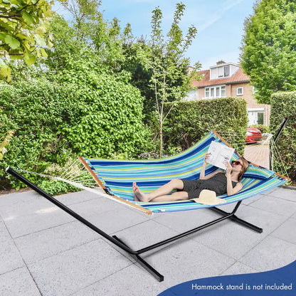 10.5-Foot Quilted Two-Person Hammock with Detachable Pillow and 495-Pound Capacity