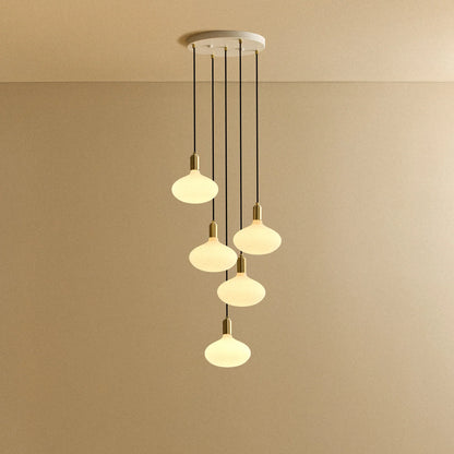 Five Pendant in Brass + Oval II