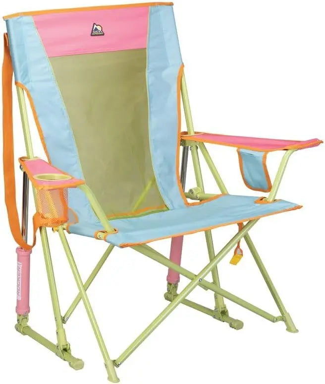 GCI Outdoor Sweet Tea Rocking Camping Chair | Portable | Folding | Durable | Armrests | Drink Holder