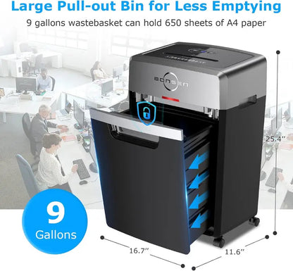 Commercial Cross-Cut Paper Shredder  24-Sheet Capacity, 40-Min Continuous Run, P-4 Security Level