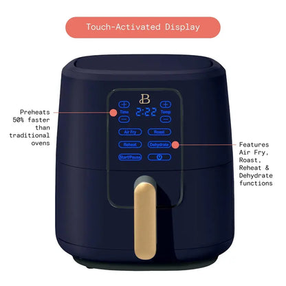 Drew Barrymore Starry Night Air Fryer  6-Quart TurboCrisp Model with Touchscreen Controls & Blue Accents
