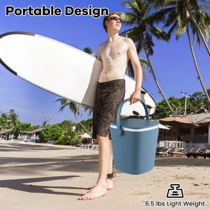 All-Weather Cooler Table  Portable 4-Gallon Beverage Chiller with Integrated Handle