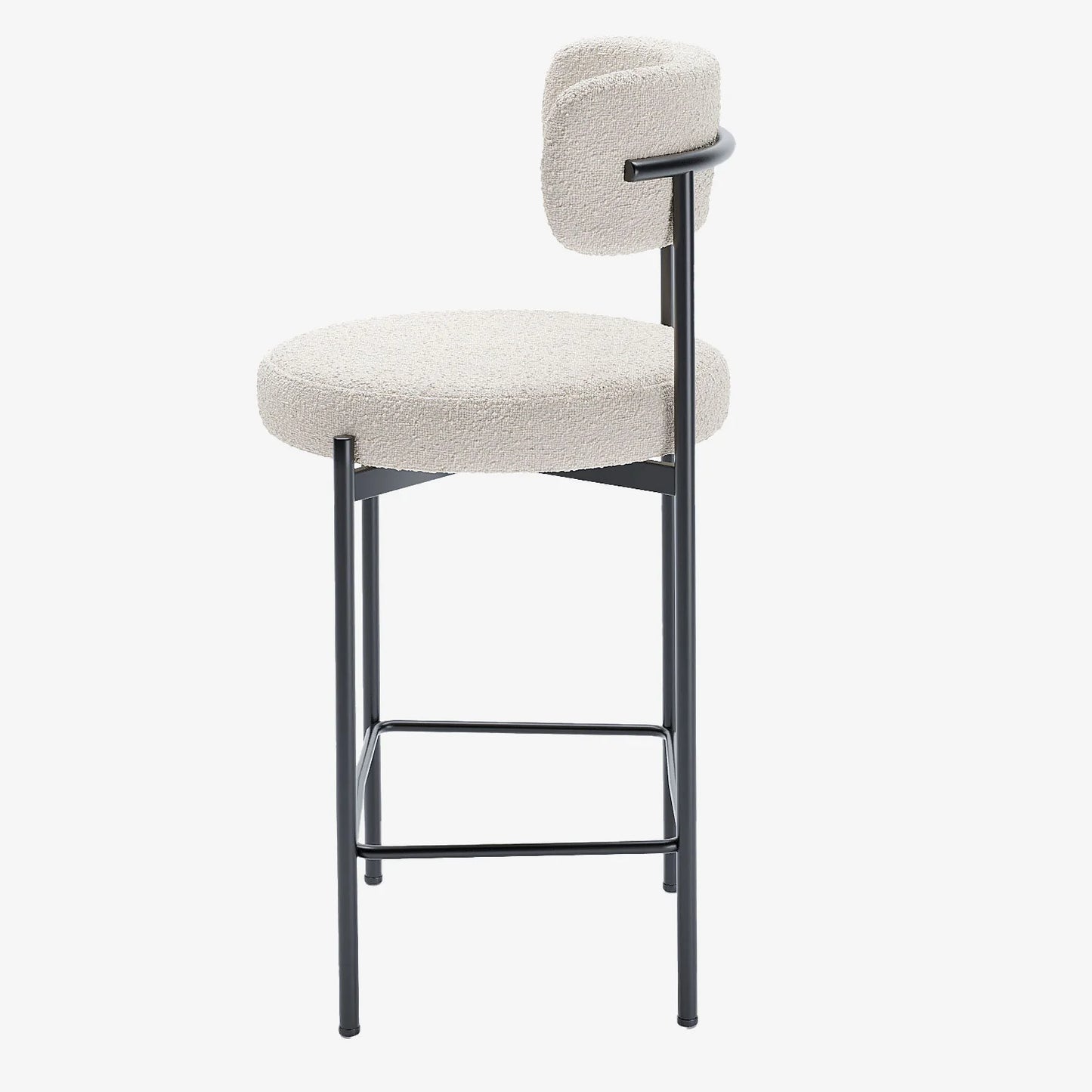 Lot de 2 tabourets de bar bouclette blanche Agathe