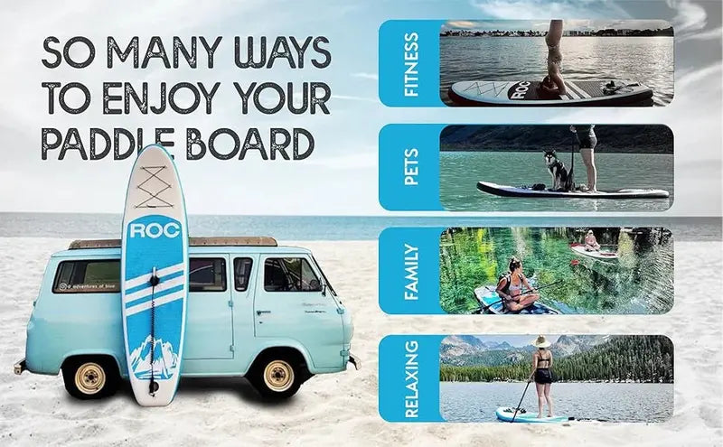 Roc 10’6″ Inflatable Stand-Up Paddle Board  Stable All-Around SUP for Beginners & Experts