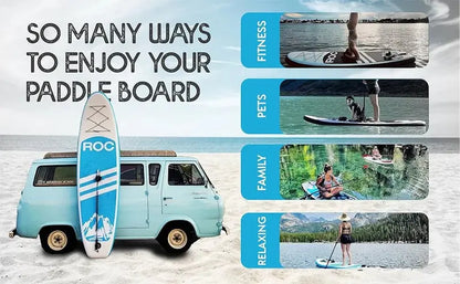 Roc 10’6″ Inflatable Stand-Up Paddle Board  Stable All-Around SUP for Beginners & Experts