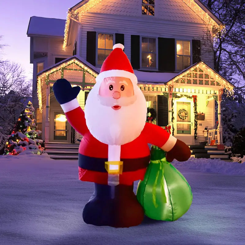Nifti Nest 6ft Inflatable Santa Claus with LED Light & Waterproof Design for Outdoor Christmas Decor