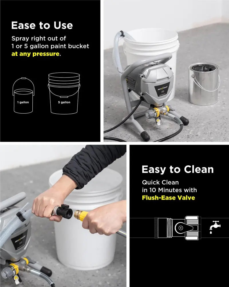 2024 High-Efficiency Airless Paint Sprayer  No Thinning Required, Low Overspray, Ideal for Interior & Exterior DIY Projects with Full Accessory Kit