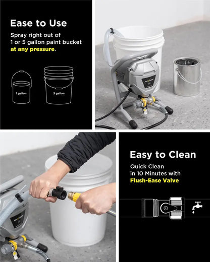 2024 High-Efficiency Airless Paint Sprayer  No Thinning Required, Low Overspray, Ideal for Interior & Exterior DIY Projects with Full Accessory Kit
