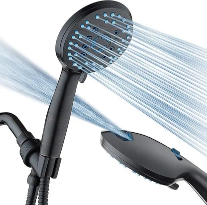 Adjustable Handheld Shower Head  Flexible Long Hose, Multi-Setting Spray Modes, Easy-Mount Bracket