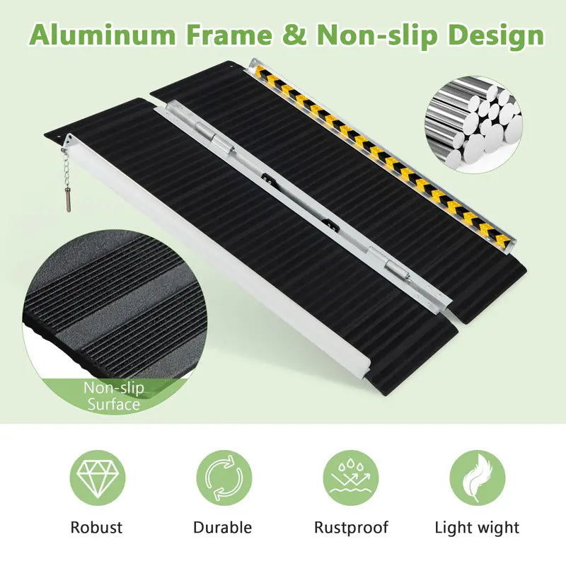 Lightweight Portable Aluminum Wheelchair Access Ramp