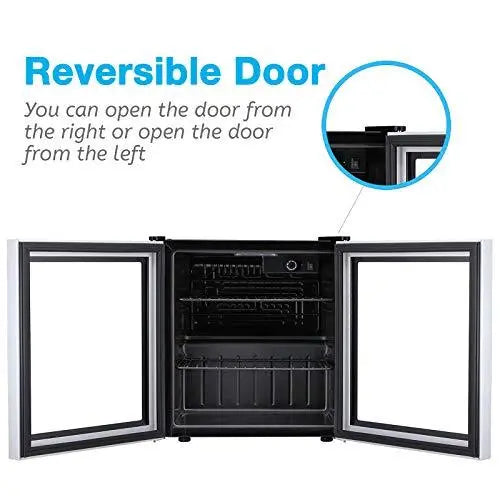 Antarctic Star 16 Cu. Ft. Glass-Door Beverage Cooler — 60-Can Capacity, Removable Shelf, Clear Front Panel for Home or Bar Use