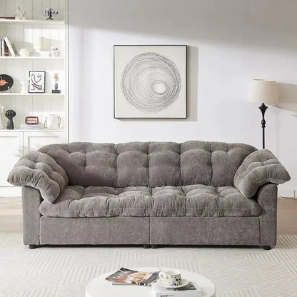 Chenille Deep-Seat Cloud Sofa — Plush Upholstered Comfort Sofa with Extra-Soft Backrest and Seat Cushions