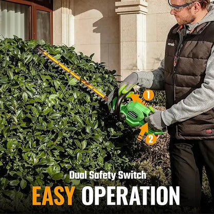 WORKPROX 20V 22-Inch Dual-Action Hedge Trimmer  3/4-Inch Cutting Capacity for Clean Branch Removal